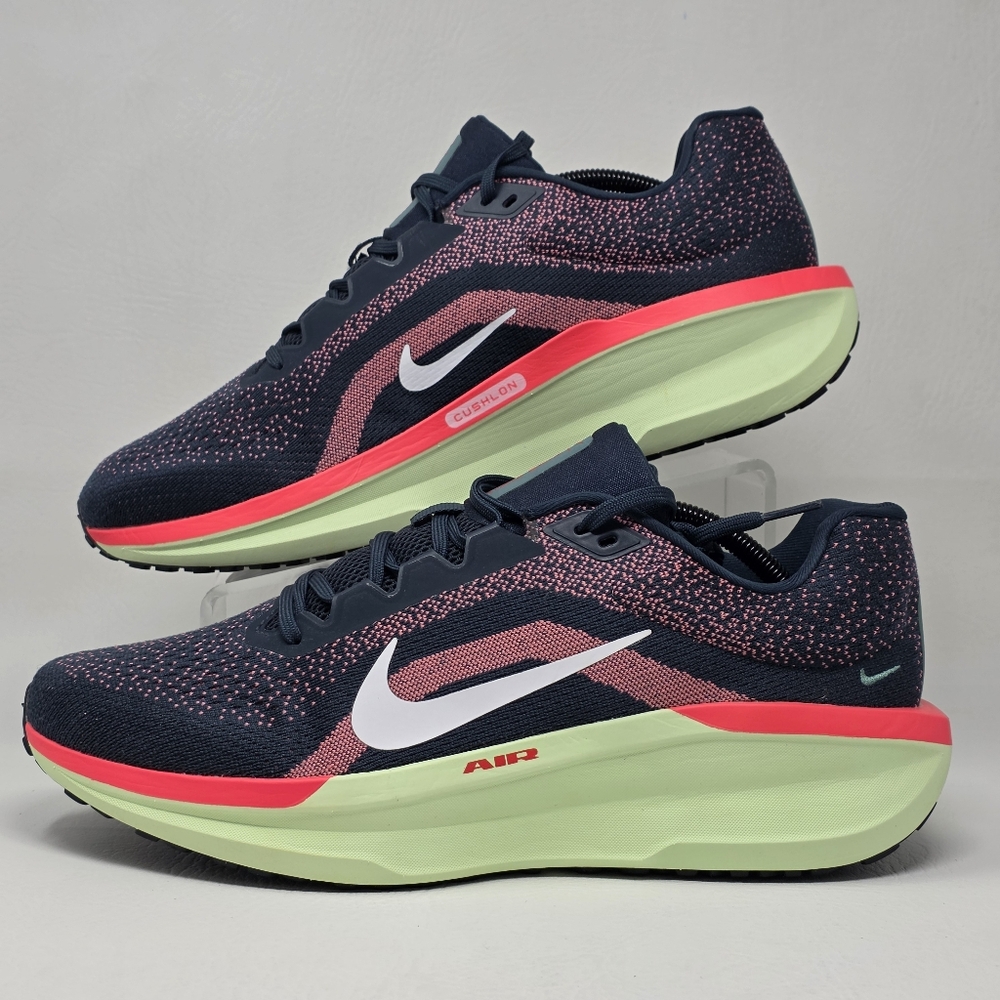 Nike Air Winflo 11 Men's Siz 12 Armory Navy Hot Punch Running Shoes FJ9509-403 - Picture 3 of 10